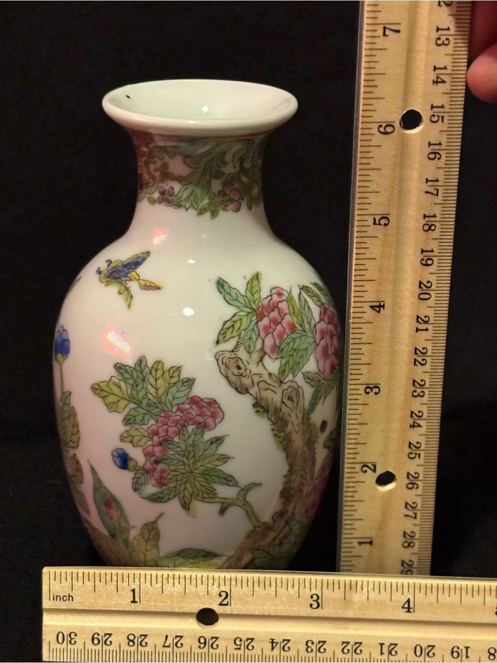 Vintage Chinese Ceramic Floral Vase
